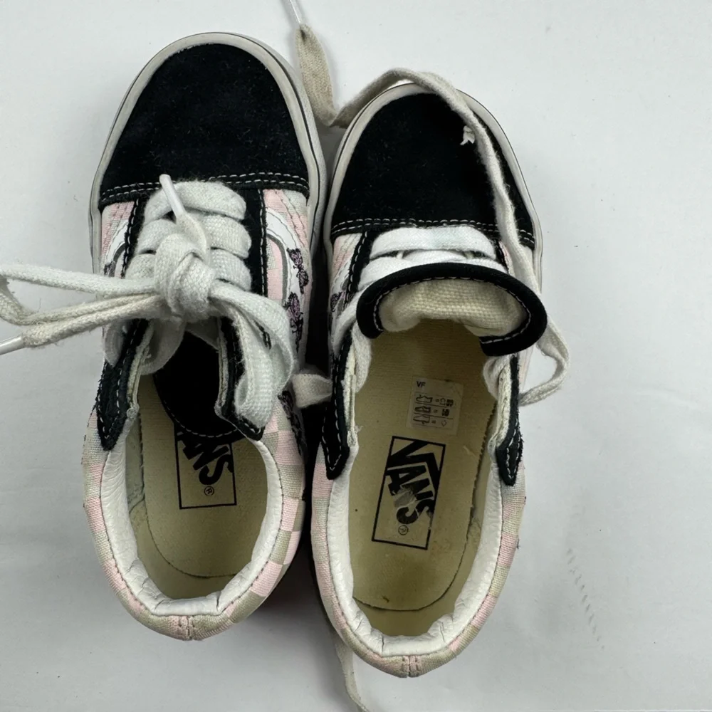 Vans Kids Old skool Black and White Butterfly skate Sneakers size 11